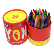 Amazon Hot Sale Spot Toddlers Non Toxic Jumbo 36 Color Drawing Learning Flowermonaco Washable Crayons Set Box